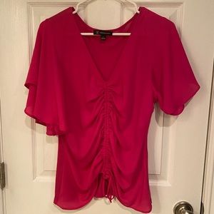 Pink Short Sleeve Blouse.  Size Large.